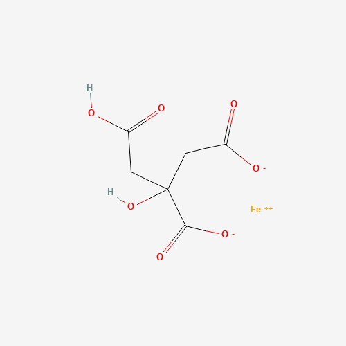 Chemical structure of Ferrous citrate, from PubChem compound 11064683