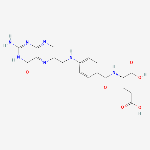 Chemical structure of Folic acid (folacin), from PubChem compound 135398658
