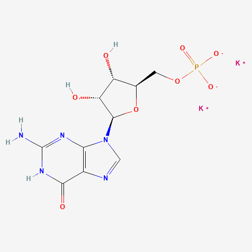 Chemical structure of Dipotassium 5'-guanylate, from PubChem compound 135565913
