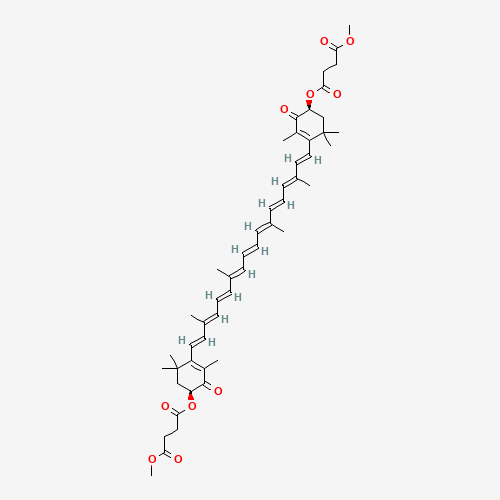 Chemical structure of Astaxanthin dimethyldisuccinate, from PubChem compound 165362824