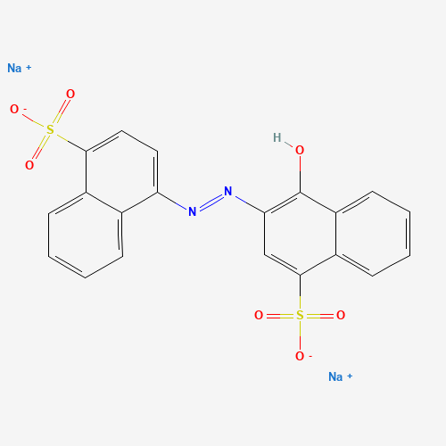 Chemical structure of Azorubine (Carmoisine), from PubChem compound 19118