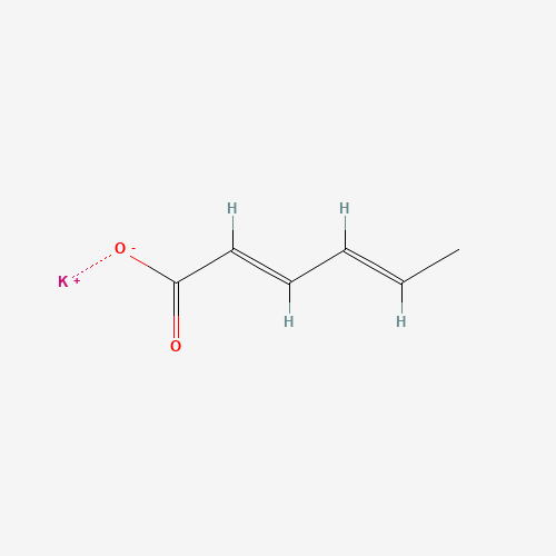 Chemical structure of Potassium sorbate, from PubChem compound 23676745