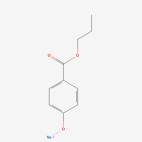 Chemical structure of Sodium propyl p-hydroxybenzoate, from PubChem compound 23679044