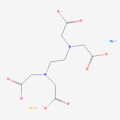 Chemical structure of Sodium iron (III) ethylenediaminetetraacetate, trihydrate, from PubChem compound 27461