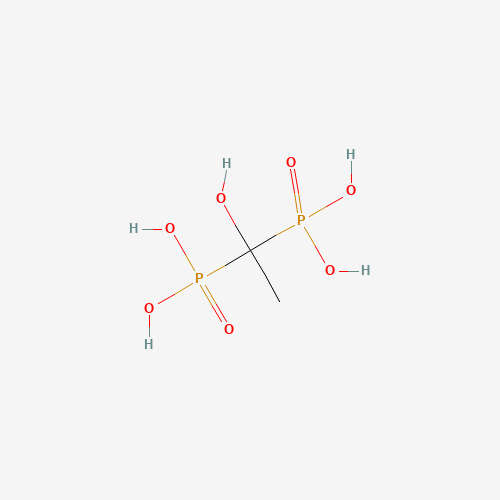 Chemical structure of 1-Hydroxyethylidene-1,1-diphosphonic acid, from PubChem compound 3305