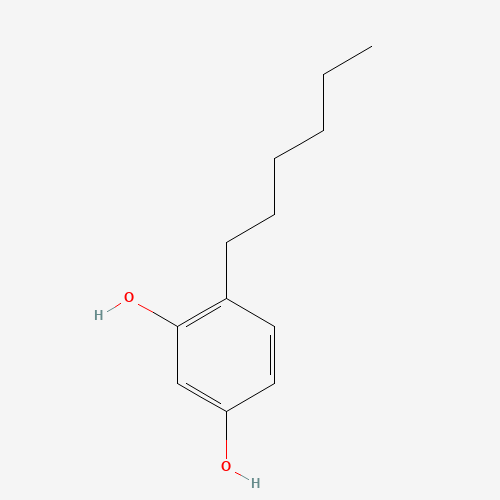 Chemical structure of 4-Hexylresorcinol, from PubChem compound 3610
