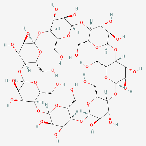 Chemical structure of Cyclodextrin, beta-, from PubChem compound 444041