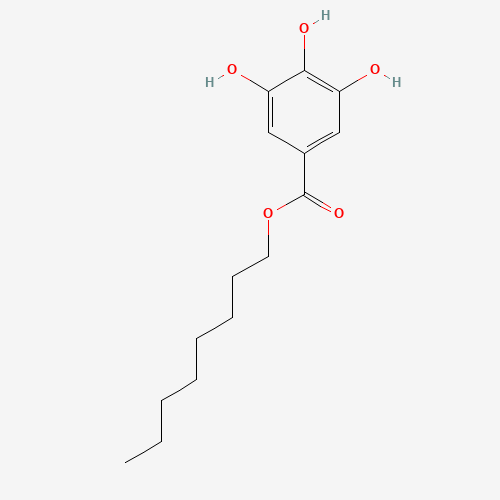 Chemical structure of Octyl gallate, from PubChem compound 61253